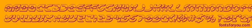 Starfighterbold3Dital Font – Purple Fonts on Orange Background