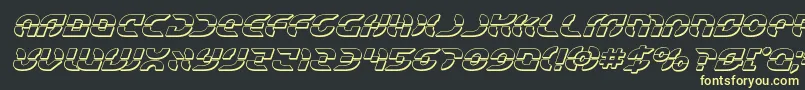Шрифт Starfighterbold3Dital – жёлтые шрифты на чёрном фоне