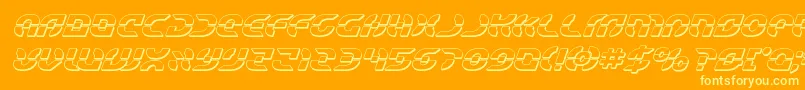 Starfighterbold3Dital Font – Yellow Fonts on Orange Background
