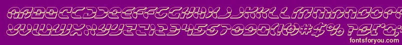 Starfighterbold3Dital Font – Yellow Fonts on Purple Background
