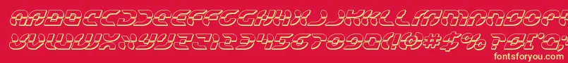 Starfighterbold3Dital Font – Yellow Fonts on Red Background