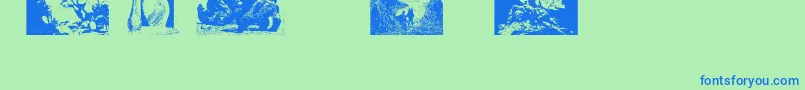 FrazettabatsTest1 Font – Blue Fonts on Green Background