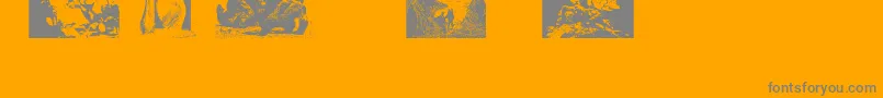 FrazettabatsTest1-Schriftart – Graue Schriften auf orangefarbenem Hintergrund