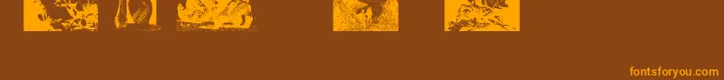 FrazettabatsTest1 Font – Orange Fonts on Brown Background