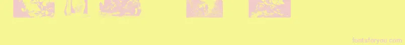 FrazettabatsTest1-fontti – vaaleanpunaiset fontit keltaisella taustalla