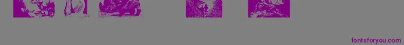 Czcionka FrazettabatsTest1 – fioletowe czcionki na szarym tle