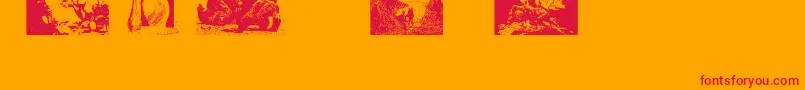 FrazettabatsTest1 Font – Red Fonts on Orange Background