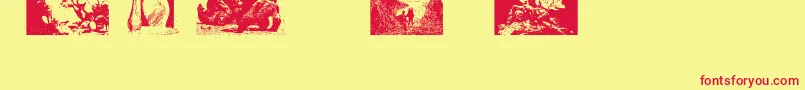 FrazettabatsTest1 Font – Red Fonts on Yellow Background