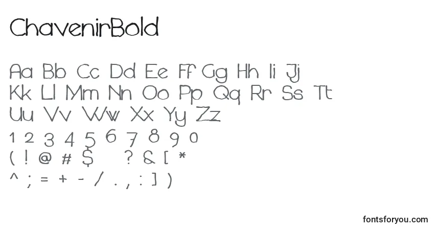 Czcionka ChavenirBold – alfabet, cyfry, specjalne znaki