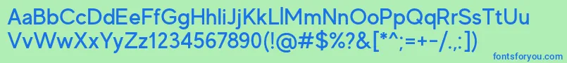 MadeEvolveSansMediumPersonalUse Font – Blue Fonts on Green Background