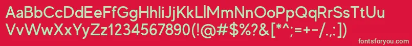 MadeEvolveSansMediumPersonalUse Font – Green Fonts on Red Background