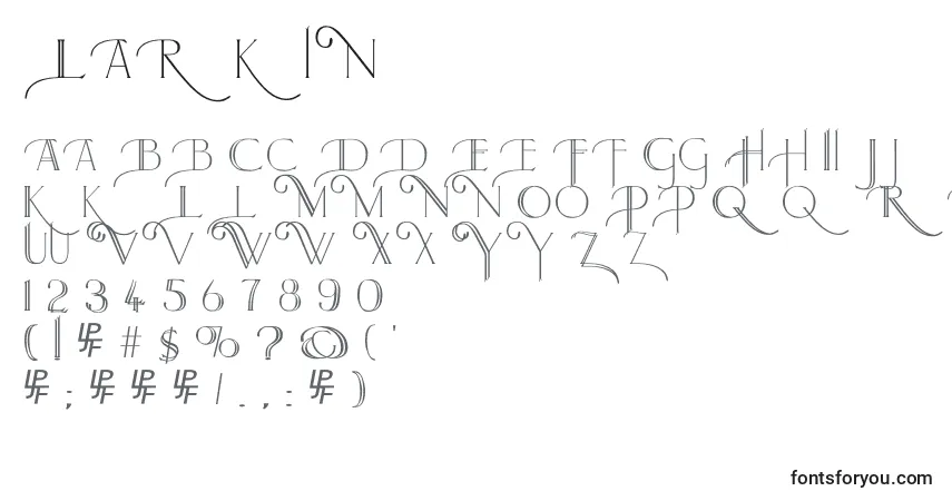 Czcionka Larkin (42387) – alfabet, cyfry, specjalne znaki