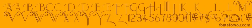 Larkin Font – Brown Fonts on Orange Background