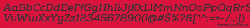 NexaSlabBoldItalic Font – Black Fonts on Red Background