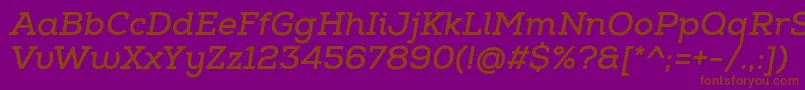NexaSlabBoldItalic-Schriftart – Braune Schriften auf violettem Hintergrund