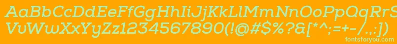 NexaSlabBoldItalic Font – Green Fonts on Orange Background