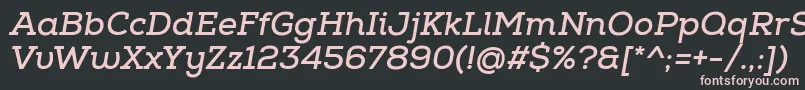 Fonte NexaSlabBoldItalic – fontes rosa em um fundo preto