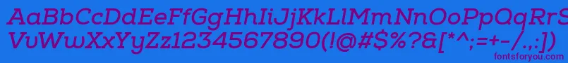 NexaSlabBoldItalic Font – Purple Fonts on Blue Background