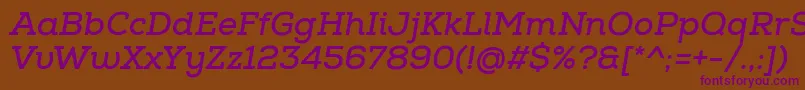 NexaSlabBoldItalic Font – Purple Fonts on Brown Background