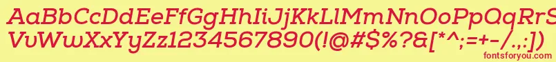 フォントNexaSlabBoldItalic – 赤い文字の黄色い背景