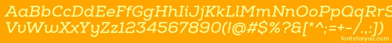 NexaSlabBoldItalic Font – Yellow Fonts on Orange Background