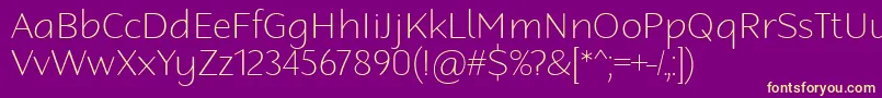 Police RobagaRoundedThin – polices jaunes sur fond violet