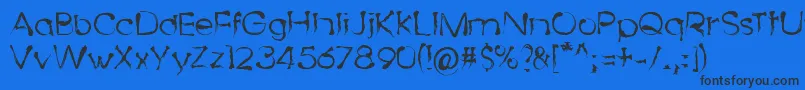 DingyBird Font – Black Fonts on Blue Background