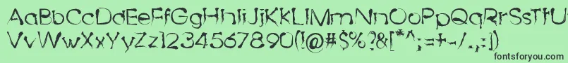 DingyBird-fontti – mustat fontit vihreällä taustalla
