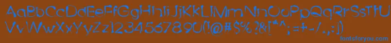 DingyBird-fontti – siniset fontit ruskealla taustalla