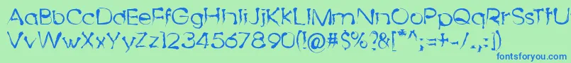 DingyBird Font – Blue Fonts on Green Background