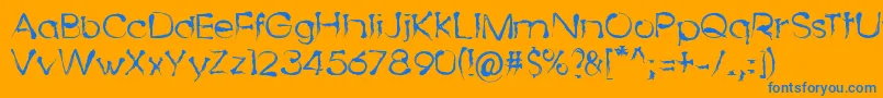 DingyBird Font – Blue Fonts on Orange Background