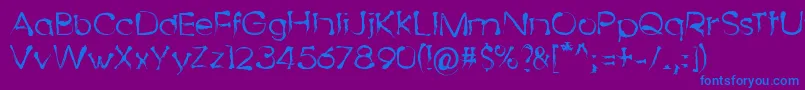 DingyBird Font – Blue Fonts on Purple Background