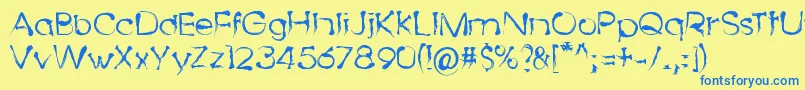 DingyBird Font – Blue Fonts on Yellow Background