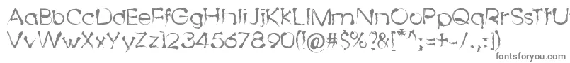 DingyBird-fontti – harmaat kirjasimet valkoisella taustalla
