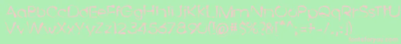 フォントDingyBird – 緑の背景にピンクのフォント