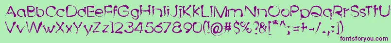 DingyBird Font – Purple Fonts on Green Background