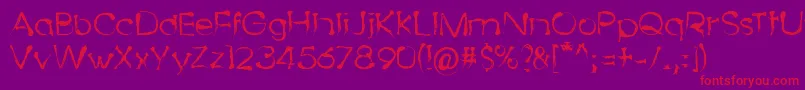 DingyBird Font – Red Fonts on Purple Background