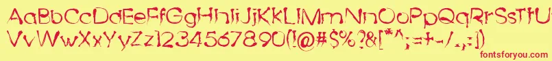 DingyBird Font – Red Fonts on Yellow Background