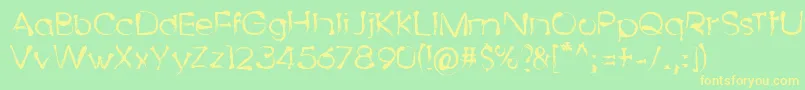 DingyBird Font – Yellow Fonts on Green Background