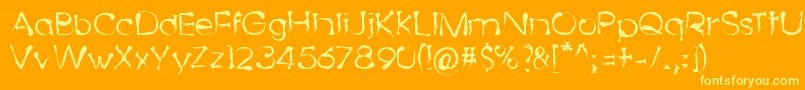 DingyBird Font – Yellow Fonts on Orange Background