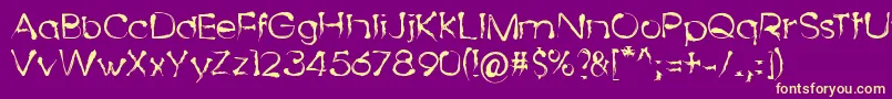 DingyBird Font – Yellow Fonts on Purple Background