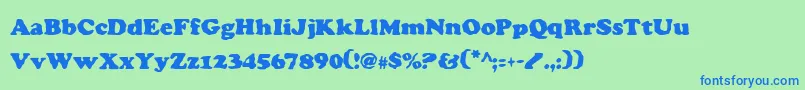 Czcionka CharlemagneCondensed – niebieskie czcionki na zielonym tle