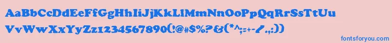 CharlemagneCondensed-Schriftart – Blaue Schriften auf rosa Hintergrund