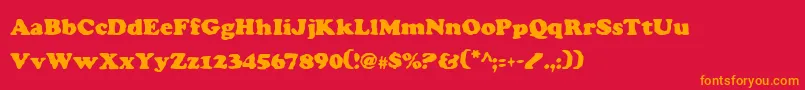CharlemagneCondensed Font – Orange Fonts on Red Background