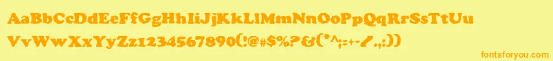 Czcionka CharlemagneCondensed – pomarańczowe czcionki na żółtym tle