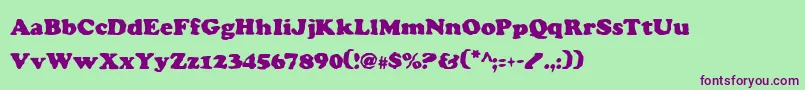 CharlemagneCondensed Font – Purple Fonts on Green Background