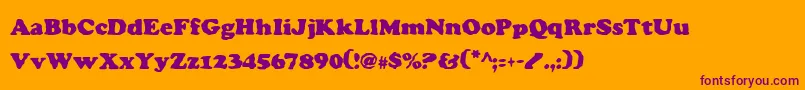 CharlemagneCondensed Font – Purple Fonts on Orange Background