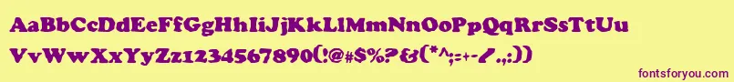 CharlemagneCondensed Font – Purple Fonts on Yellow Background