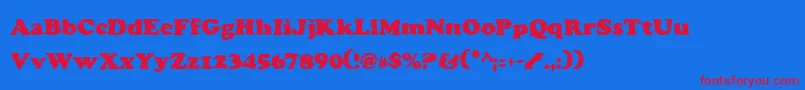 CharlemagneCondensed Font – Red Fonts on Blue Background