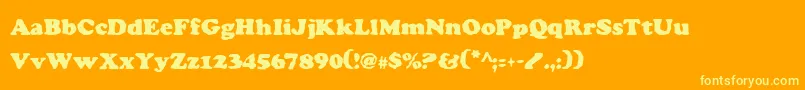 CharlemagneCondensed Font – Yellow Fonts on Orange Background